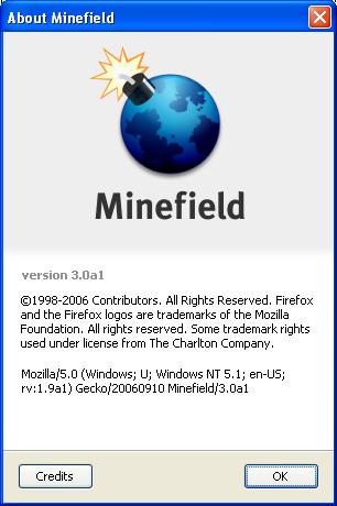Build of Firefox 3 (Minefield) from September 10th, 2006