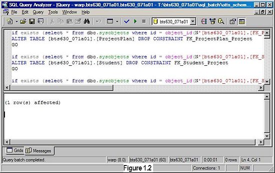Figure 1.2 - Executing SQL Script